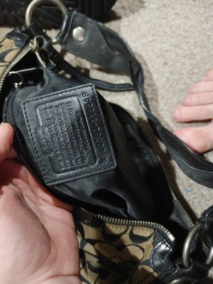 ヴィンテージ!!COACH ハンドバッグ Authentic Coach B06K - 6279 Signature Trim/Leather Hobo Purse