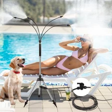 Standing Misters for outside Patio, Adjustable Height 4.1FT Stand Misting System