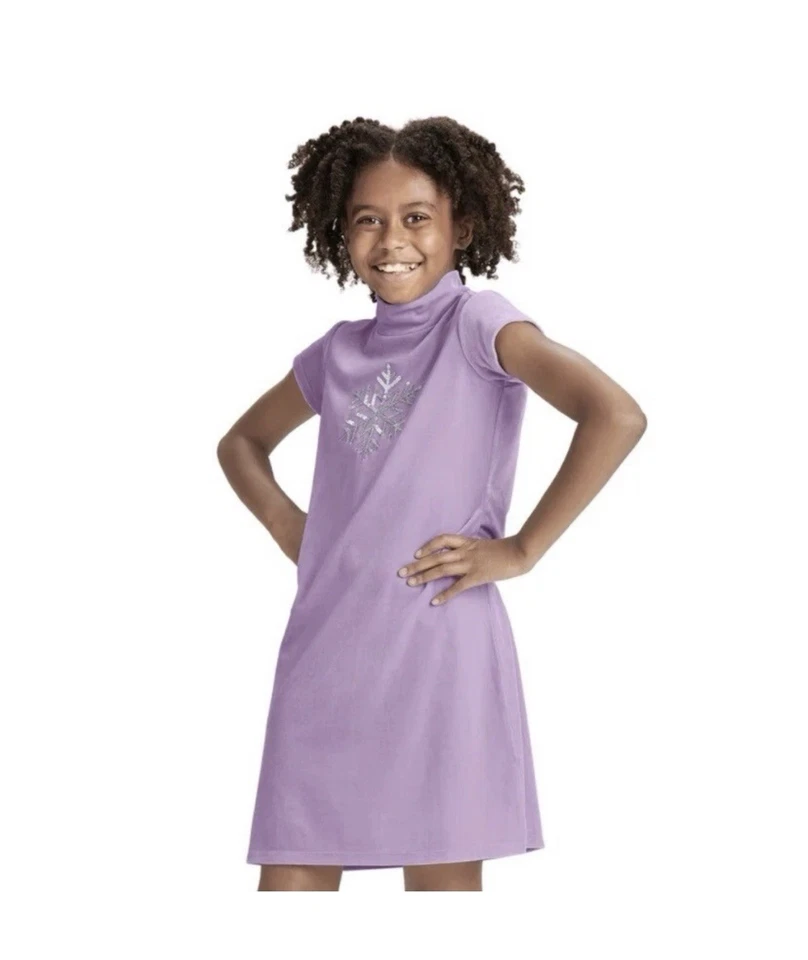 American Girl Soft as Snow Purple Velour Mock Neck Dress Girl Size Extra Small 6 - Image 2 of 4