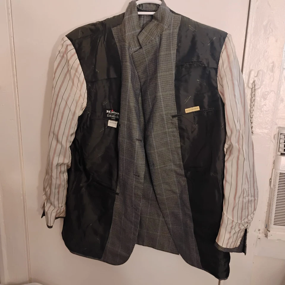 Kiton Napoli 100% Cashmere Mens Jacket Italy Plaid Us 46R EU 56R 3btn - Image 2 of 4