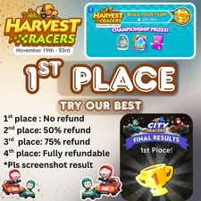 MOGO HARVEST RACERS EVENT 1ST PLACE TRY OUR BEST 
