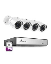 Security Camera System 1080p Indoor Outdoor, AI Human Vehicle Detection, 8CH ...