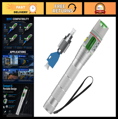 Fiber Optic Fault Locator Kit - Red Light Tester for Single & Multimode Cables,