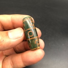 Energy Tibetan Ancient Agate Old Dzi Talisman 3 eye Bead Amulet Pendant,K256