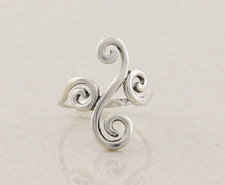 Sterling Silver Swirl Band Ring Size 6 1/2