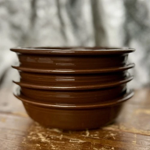 Fiestaware Chocolate Brown 7" Cereal/Soup Bowls Set of 4