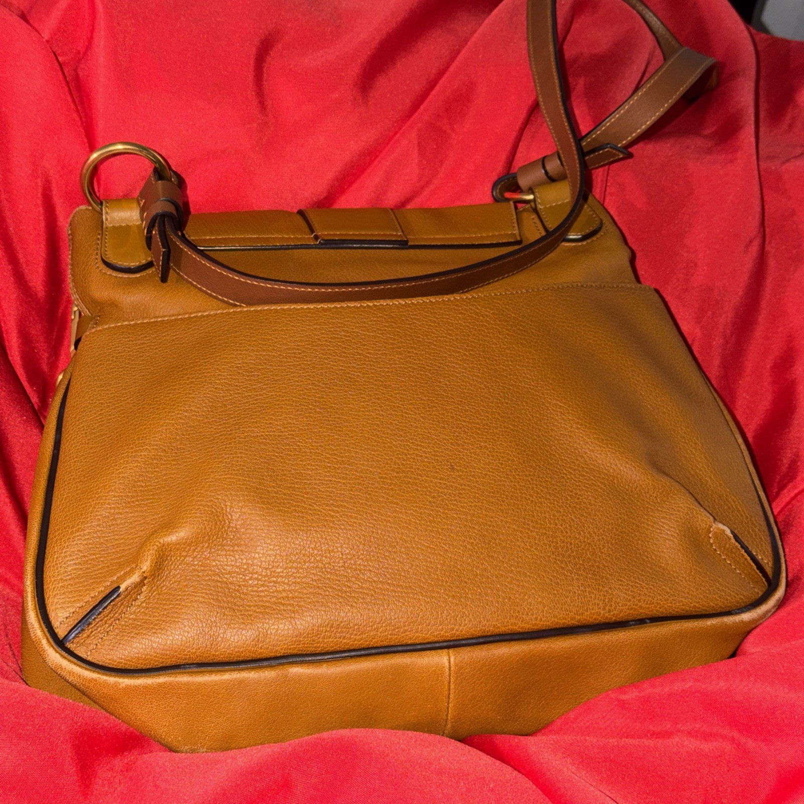 Chloe Leather Lexa Medium Shoulder Bag Brown Authentic — image 17