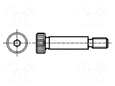 1 HEX 4mm Passschraube L. Gewinde: 11mm Sechskant M6 Stahl