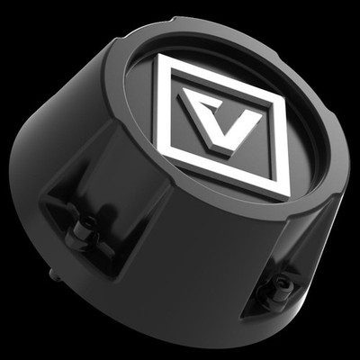 Valor Offroad 35mm Satin Black Tall Wheel Cap With White V Logo VCAP1-TALLSB