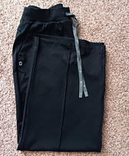 FIGS Women s Salina High Waisted Wide Leg Scrub Pants Black Solid Medical M/P