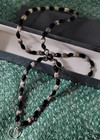 Eyeglasses/Charm Holder Silvertone & Black Beaded Necklace-35" - 1990's — photo 9