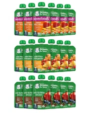 Organic Baby Food Pouches, 2nd Foods for Sitter, Fruit & Veggie Variety Pack, 3.