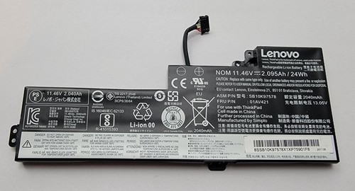 Lenovo ThinkPad A475 A485 T470 T480 Interner Akku - 11,46V 01AV421 SB10K97578