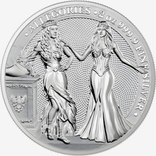 2020 Germania 2 Ounce Allegories Italia & Germania 10 Marks Silver Round