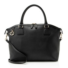 Gucci Leather Charm Dome Satchel