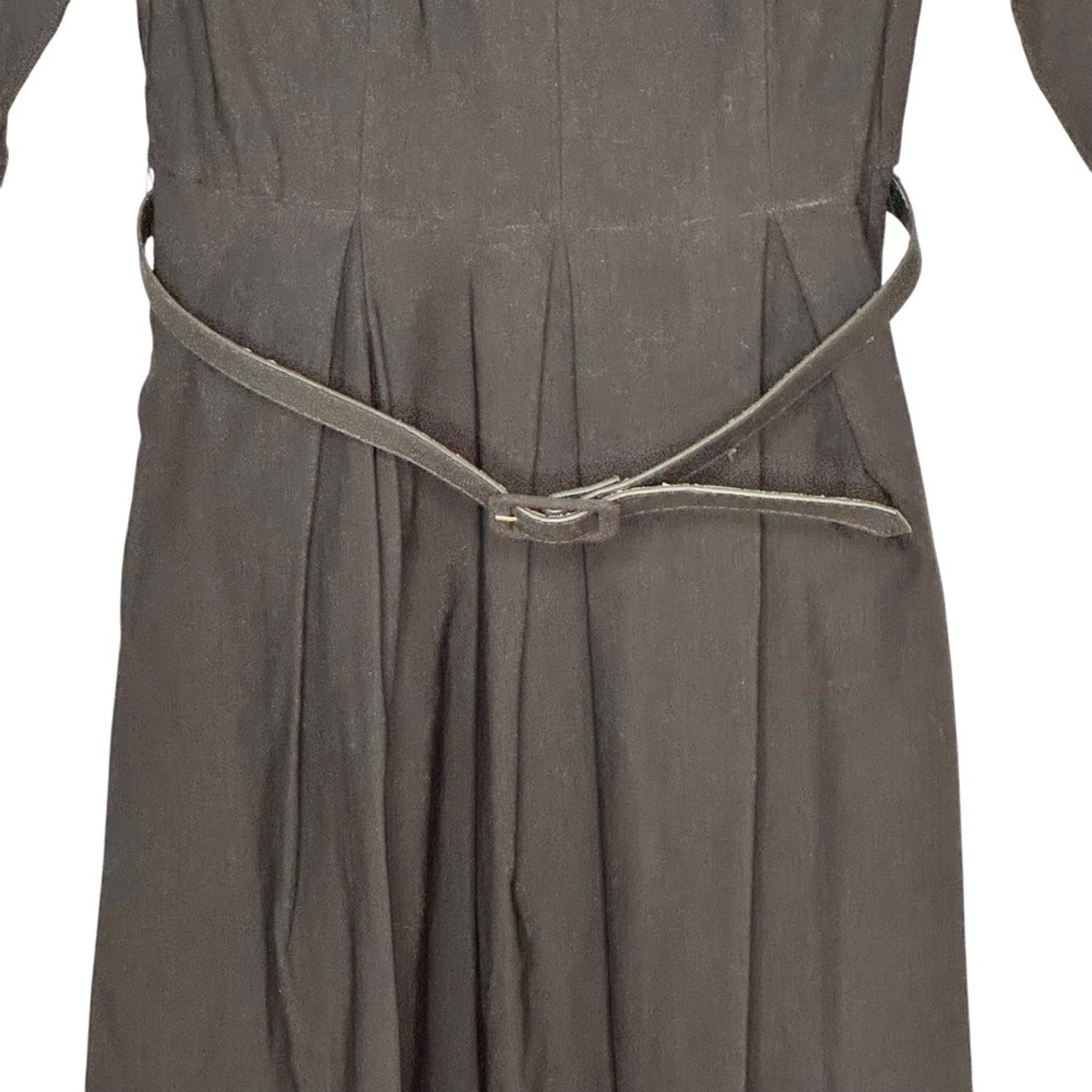 UNDERCOVER Abito svasato ModCloth grande nero rayon nylon span "Sartorial Secret" con cintura aderente