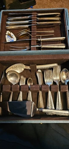 Rambler Rose by Towle Sterling Silver Flatware Set For 6 Service 54 Pieces. 50oz