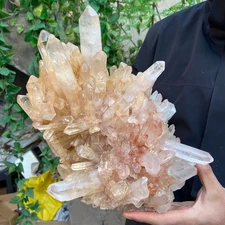 12.3lb Natural White Clear Quartz Crystal Cluster Raw Healing Specimen