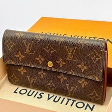 Authentic Louis Vuitton Monogram Portefeuille Sarah Long Wallet M61725 Brown
