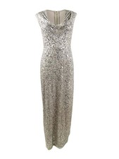 Adrianna Papell Women's Beaded Cowl-Neck Gown