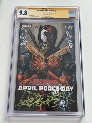Deadpool April Pool's Day #1 CGC 9.8 Johnny Desjardins Sign & Sketch Top Pop 1/1