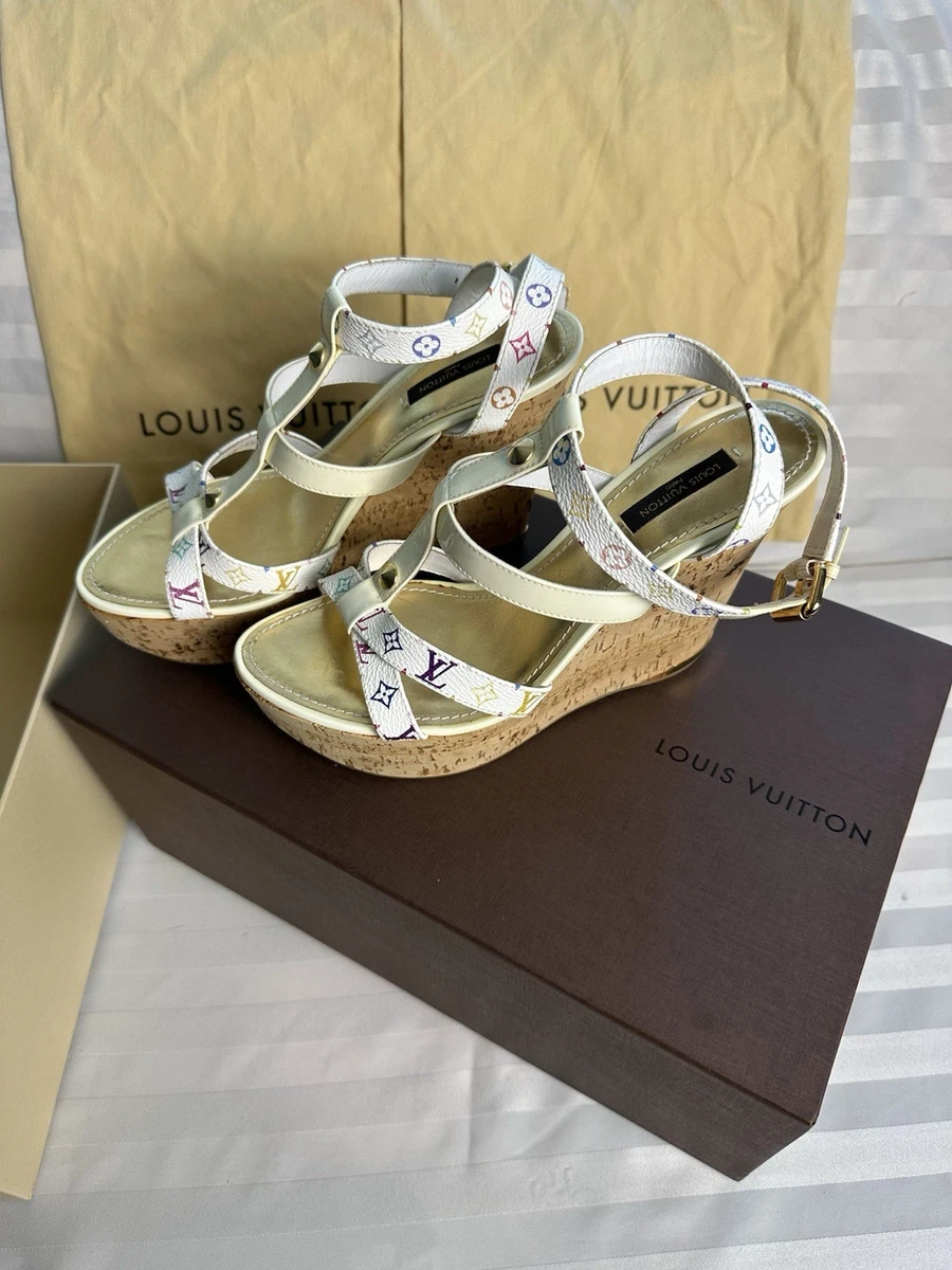 Louis Vuitton Wedge Leather Upper Sandals for Women for sale | eBay