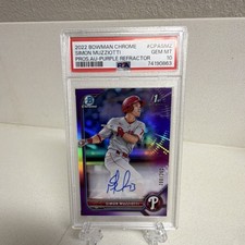 Simon Muzziotti 2022 Bowman Chrome Purple Refractor Auto /250 PSA 10 Phillies