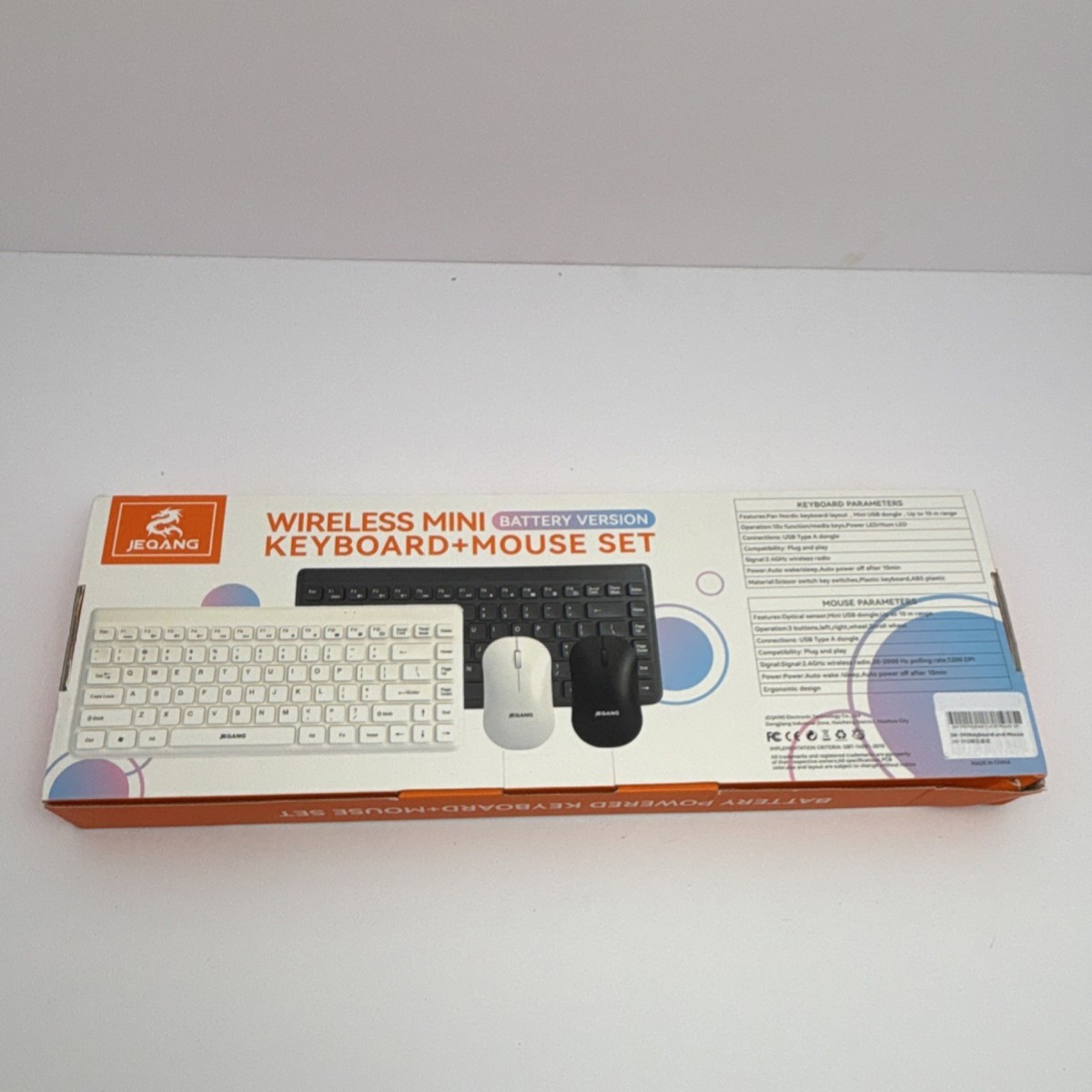 JEQANG Wireless Mini Keyboard Mouse Set JW-392 QWERTY 1600 DPI