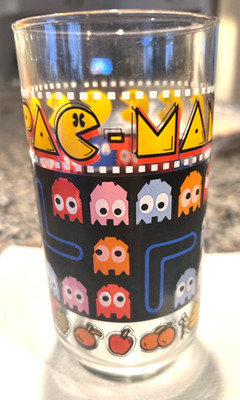 4 PAC-MAN Vintage 1980 Pac Man Glasses Bally Midway Mfg Co. 5-5/8'' Tall- 15 sets