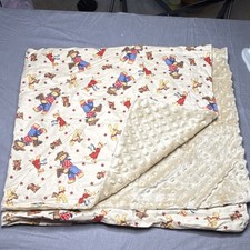 Cowboy Print Multi-Purpose Baby Blanket Throw w/ White Minky Dot Backing
