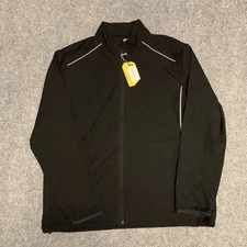 Ben Hogan Jacket Mens Sz Large Black Full Zip Windbreaker Golf Outdoor Light