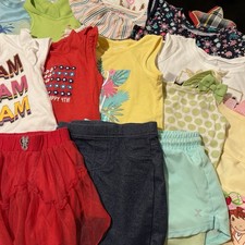 Mixed Lot Of 18 Girls 5/5t Tanks, T-shirts, Shorts Various Brands Colors