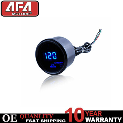 2'' 52mm Oil Pressure Press Gauge Black Meter Digital Blue LED Universal 0~120PSI