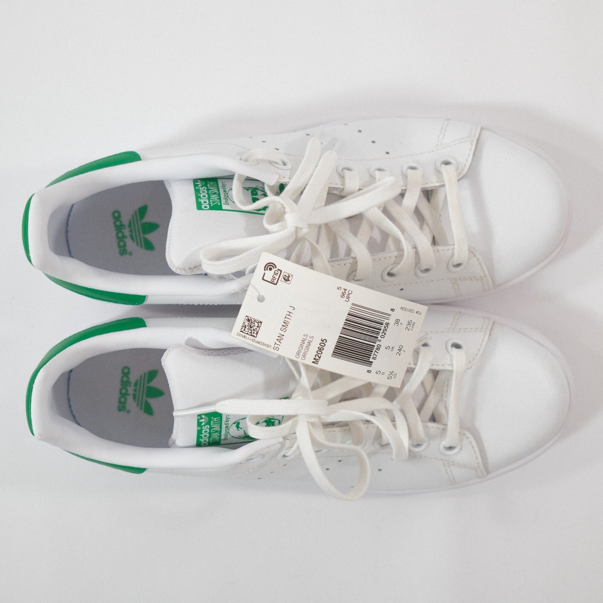 Adidas Stan Smith White Green (Youth) M20605 Size 5.5 (Read