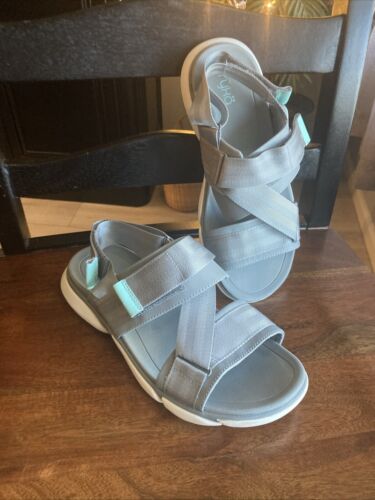 RYKA Adjustable Devotion Sport Sandals-women’s Size 8.5W Gray/Turquoise Blue
