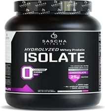 Sascha Fitness Hydrolyzed Whey Protein Isolate100% Grass-Fed (2 PoundChocolate)