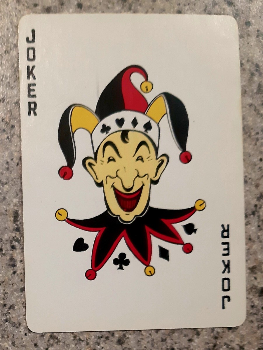 1 Red Yellow Black Joker Plastic Coated Single Swap Playing