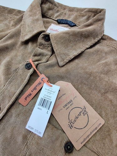 Weatherproof Original Men's Large Brown Button Up Long Sleeve Corduroy Shirt - Picture 4 of 9