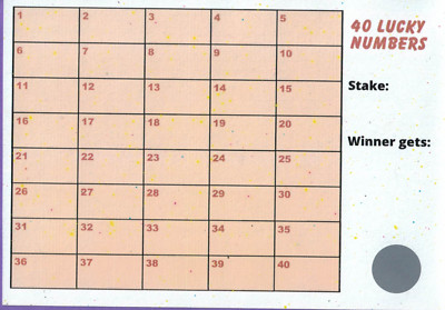 10 x Spendenaktion Charity Event Rubbelkarten 40 Glückszahlen