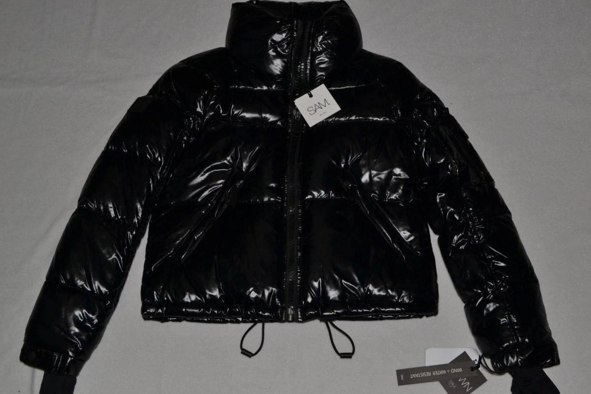【SAM NEW YORK】☆お洒落☆ SAVANNAH SAM New York womens black FREESTYLE down cropped puffer in