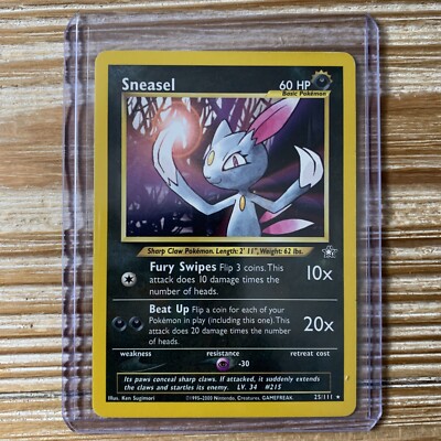 Sneasel 25/111 Rare Neo Genesis Unlimited Pokemon Card LP | eBay Sneasel 25/111 Rare Neo Genesis Unlimited Pokemon Card LP | eBay