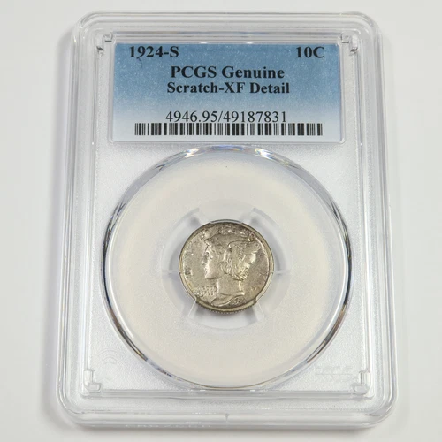 1924 S PCGS XF Detail - Silver Mercury Dime - 10c US Coin #49835A