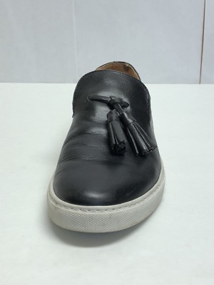 DSQUARED2 Pre-owned Men Black Leather Slip On Shoes Sneakers  display picture 3