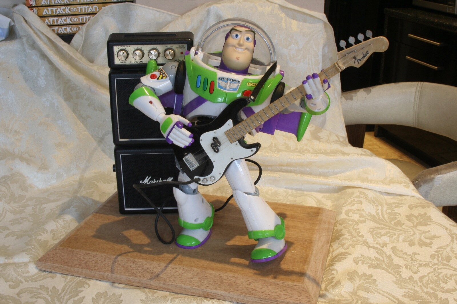 Buzz lightyear on bass guitar sculpture eBay