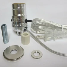Lamp parts: nickel pre-wired bottle kit - 5/8" adapter  BK-9