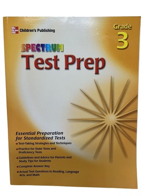 Spectrum Test Prep Workbook Grade 3 Homeschool Math Language Arts + Like New
