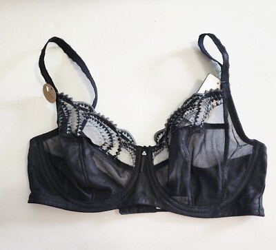 Wacoal Evocative Edge Full Figure Underwire Bra Black 855304 Sz 34D - NWT