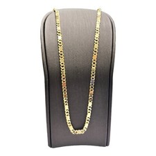 18ct 18k Yellow Gold Bar + Curb Link Chain Necklace 23.0 Grams 57cm. Brand New