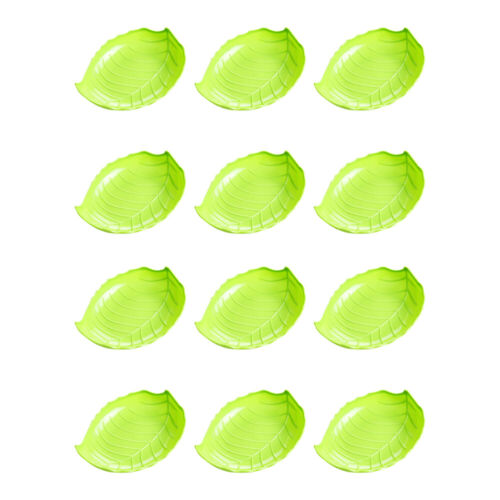 12 Pcs Obst Platte Blattförmige Obstschale Kunststoffschüssel Tablett - Picture 1 of 12