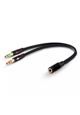 KingTop 3.5mm Female to 2 Male Headset Splitter Adapter Cable for PC Computer an